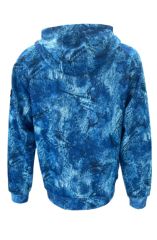 Stafu Jedi Unisex Fermuarlı, Kapüşonlu Marlin Mania Desenli Mavi Sweatshirt