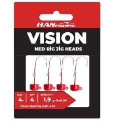 Vision Ned Rig Red Uv  JigHead