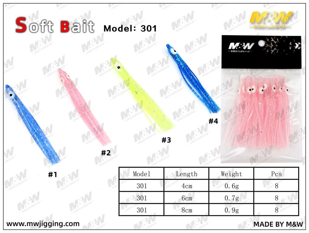 M&W Soft Bait Octopus Silikon 8 Adet Pembe