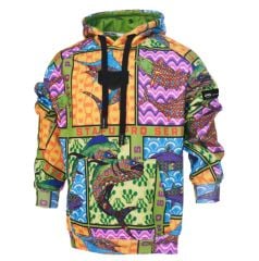 Stafu Prime Unisex Kapüşonlu, Uzun Kollu Fish Eye Desenli Sweatshirt