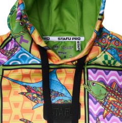 Stafu Prime Unisex Kapüşonlu, Uzun Kollu Fish Eye Desenli Sweatshirt