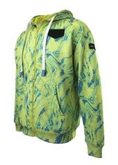 Stafu Jedi Unisex Fermuarlı, Kapüşonlu Trophy Desenli Lime Sweatshirt