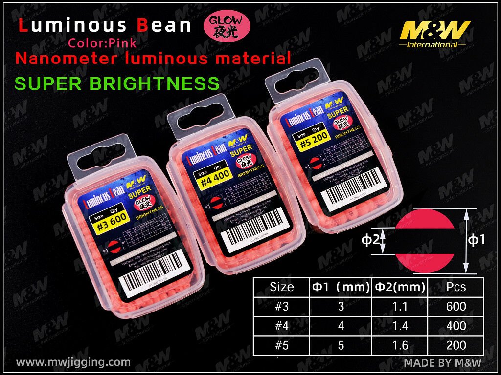 M&W Luminous Bean Fosforlu Boncuk 4 - Pembe