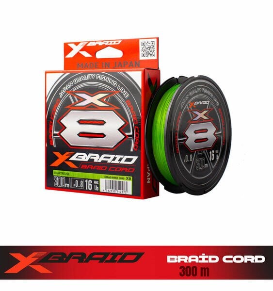 YGK X036 BRAID CORD PE X8 300M FLUO GREEN