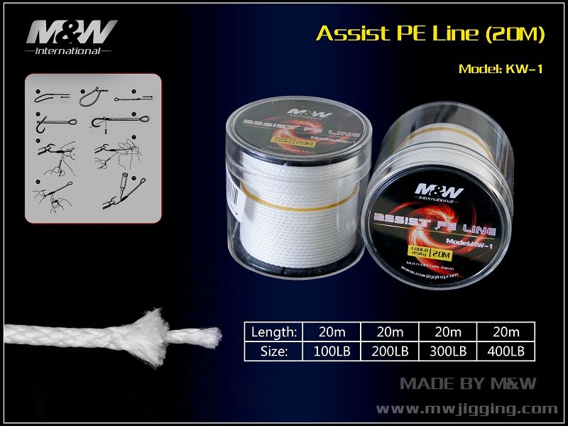 Assist PE Line KW-1 200LB Jig İğnesi İpi 20 metre