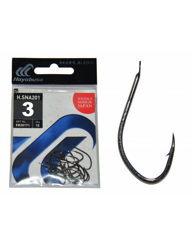 Hayabusa HSNA 201 Kısa Pala Olta İğnesi 15'li Paket Black Nikel