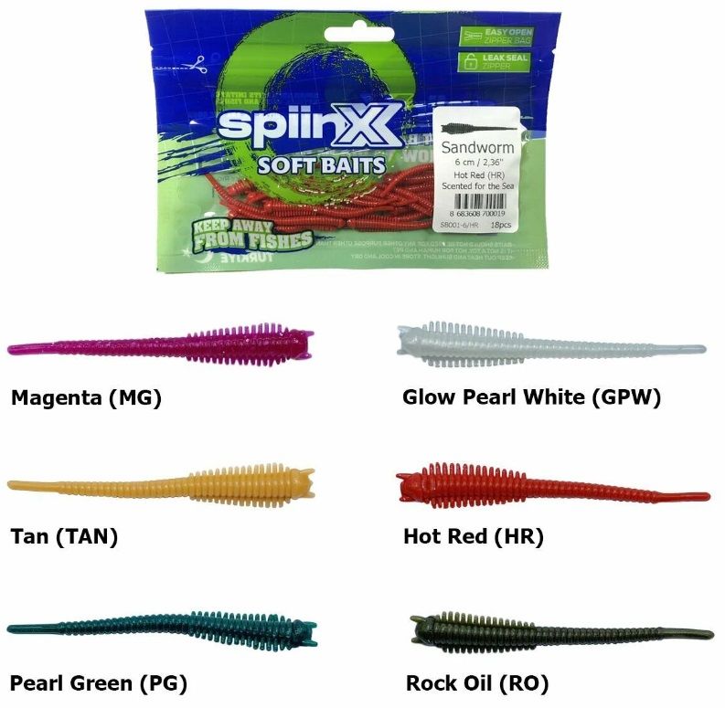 Spiinx Soft Baits Sandworm 9 cm Kokulu Silikon Yem