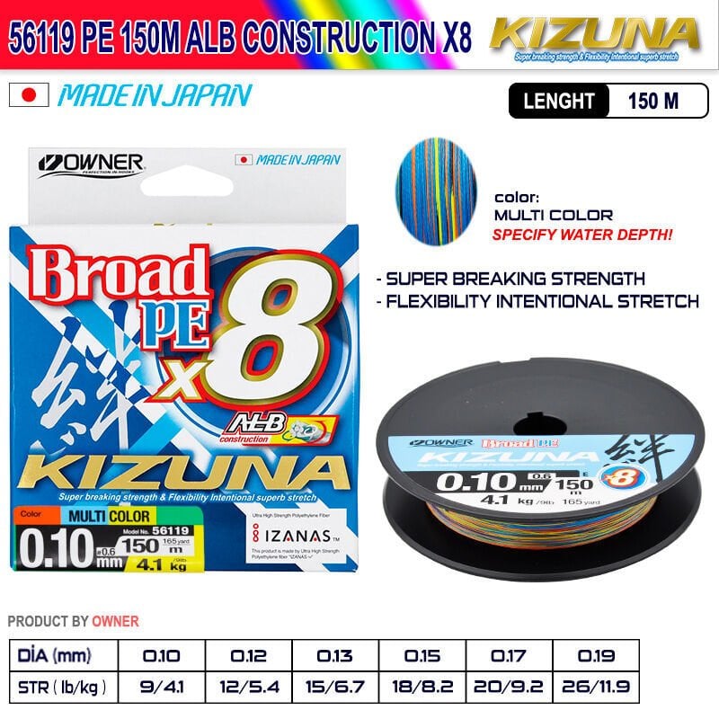 Kizuna 56119 Pe 150m Alb Construction x8 Multi Color