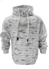 Stafu Prime Unisex Kapüşonlu, Uzun Kollu Signature Desenli Beyaz Sweatshirt