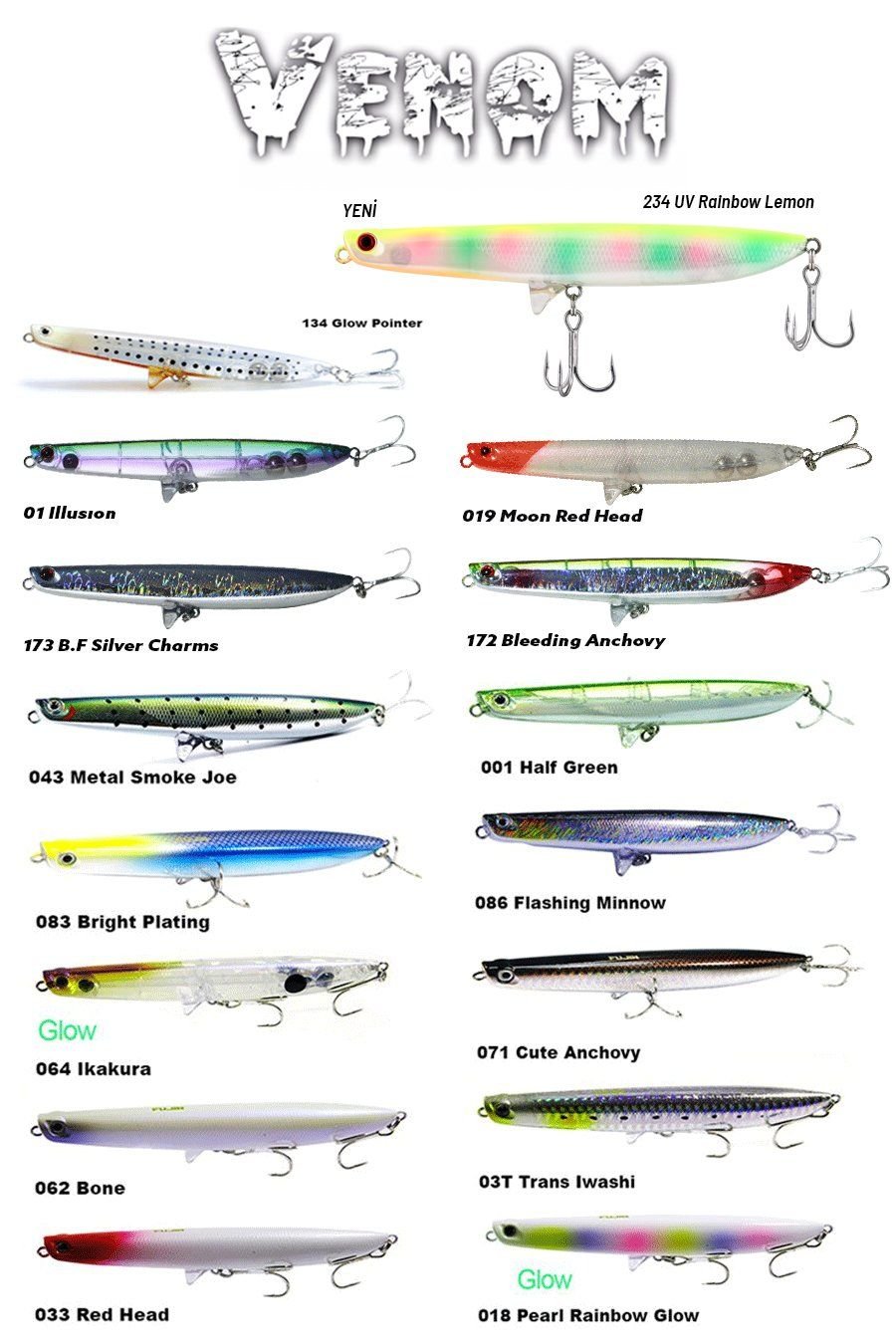 Fujin Venom 120mm 20gr Su Üstü Maket Balık