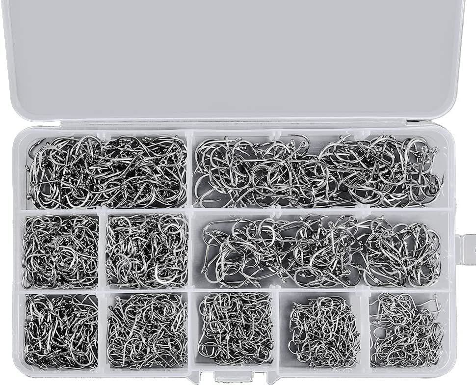 1000 Adet Nikel VMC Youvella Mustad Effe Mariner Crown Karışık İğneler
