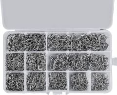 1000 Adet Nikel VMC Youvella Mustad Effe Mariner Crown Karışık İğneler